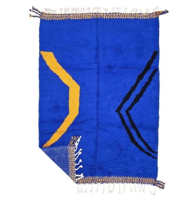 Ahlam – Electric Blue Moroccan Rug – Handwoven Bold Patterns