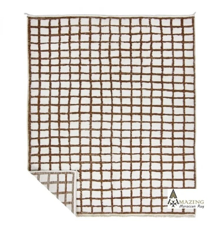 Aicha – Brown and White Beni Ourain Rug – Timeless Style