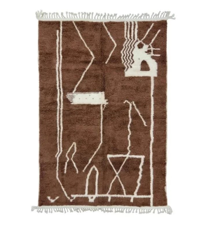 Amina – Earthy Moroccan Rug - Abstract Tribal Patterns
