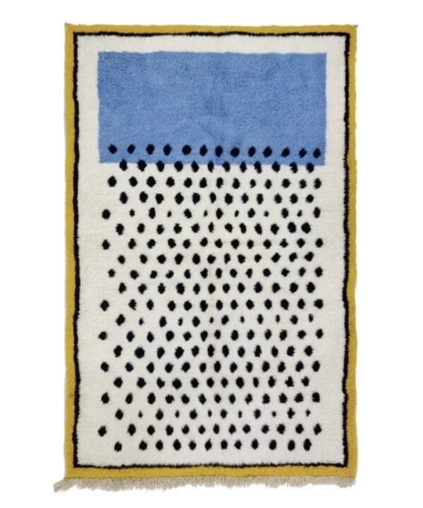 Aziza – Blue and Yellow Moroccan Rug – Modern Design