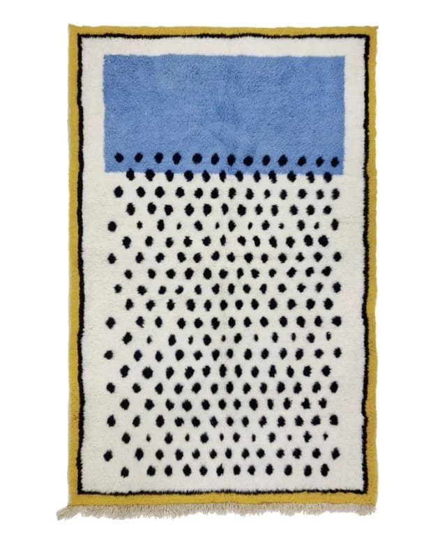 Aziza – Blue and Yellow Moroccan Rug – Modern Design