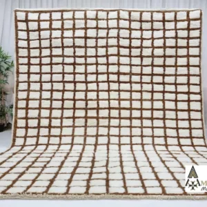 Aicha – Brown and White Beni Ourain Rug – Timeless Style