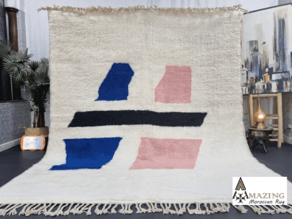 Ikram – Pink and White Beni Ourain Rug