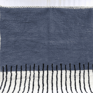 Souad – Linear Moroccan Carpet - Blue and White Elegance