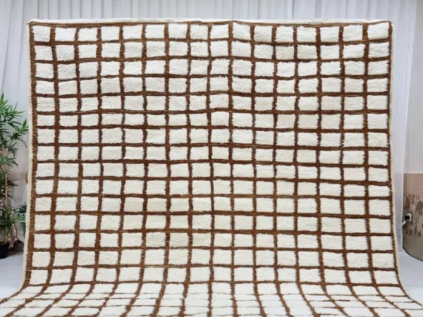Aicha – Brown and White Beni Ourain Rug – Timeless Style