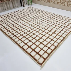 Aicha – Brown and White Beni Ourain Rug – Timeless Style