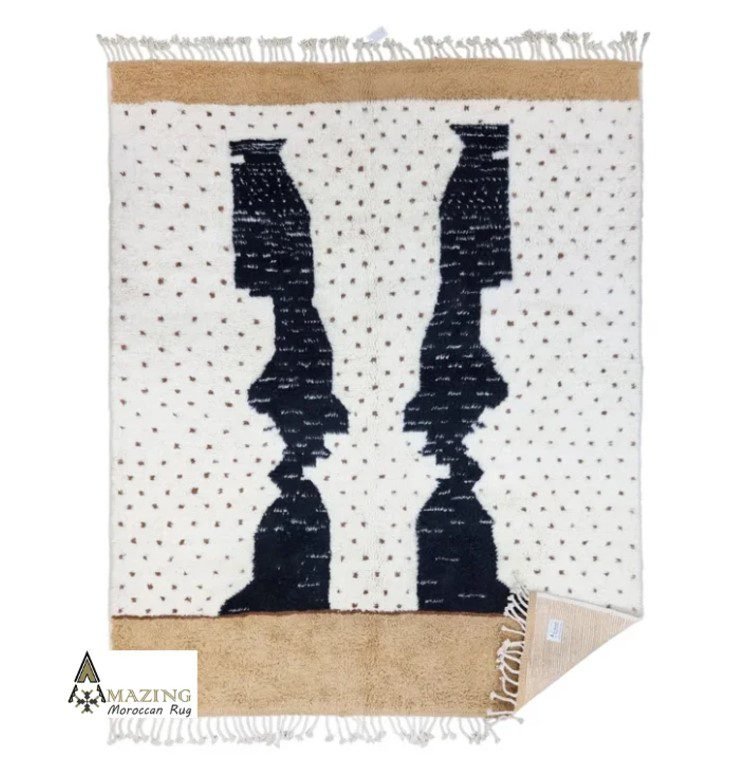 Fadma – Dual Silhouette Moroccan Rug - Handwoven Elegance Fadma – Dual Silhouette Moroccan Rug - Handwoven Elegance