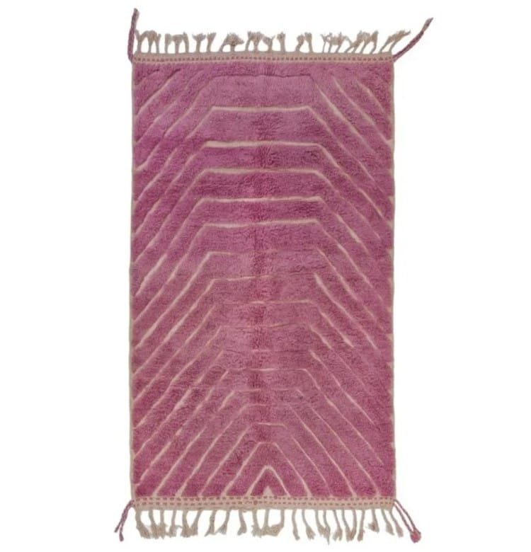 Fatiha – Dark Mauve Moroccan Rug – Handwoven Elegance