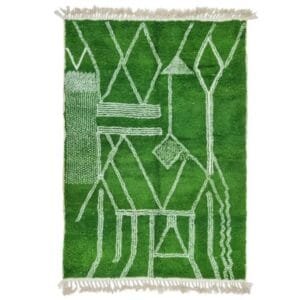 Ikram – Emerald Green Moroccan Rug – Handwoven Elegance