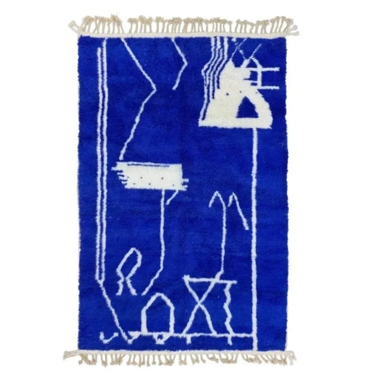 Lila – Bold Cobalt Moroccan Carpet - Berber-Inspired