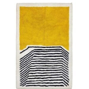 Maha – Modern Abstract Rug - Yellow and Black Stripes