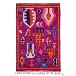 Salma – Vibrant Purple Berber Rug - Abstract Tribal Design