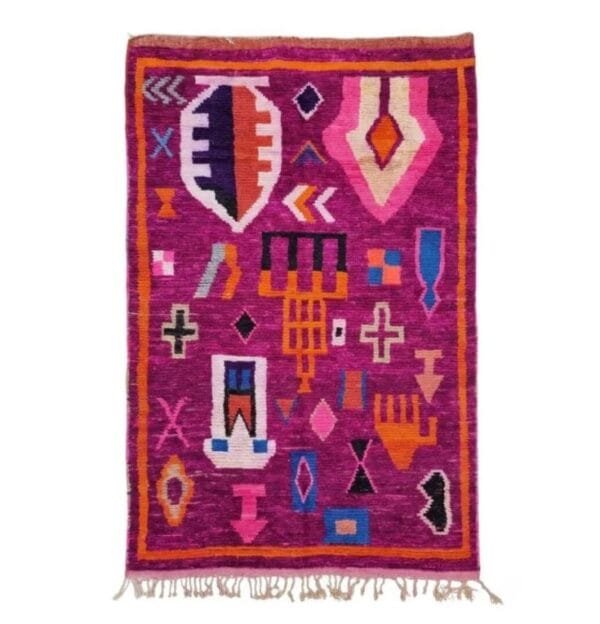Salma – Vibrant Purple Berber Rug - Abstract Tribal Design