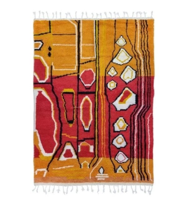 Sanaa – Vibrant Moroccan Azilal Rug - Bold Artistic Statement
