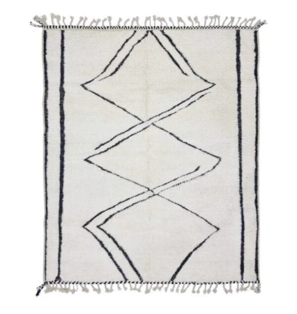 Tiziri – Minimalist Moroccan Carpet - Diamond Line Design