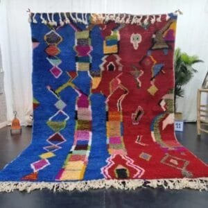 Red and Blue Moroccan Rug