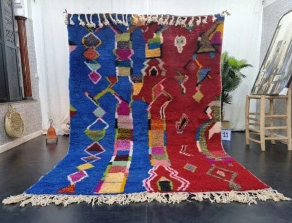 Red and Blue Moroccan Rug