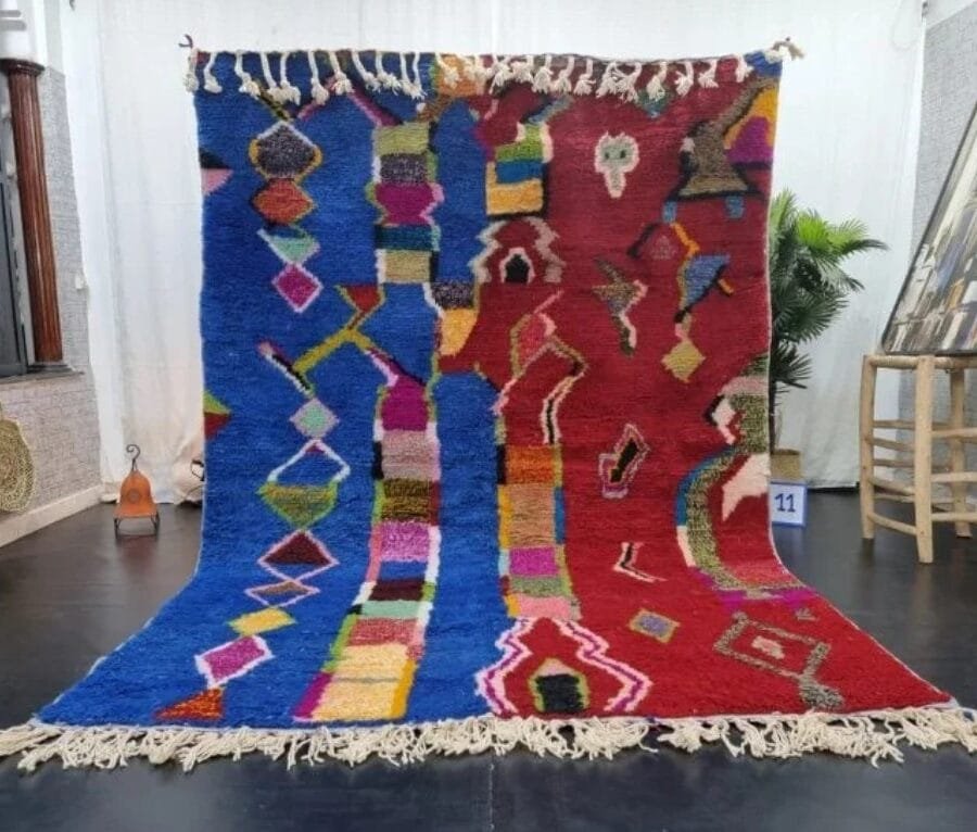 Red and Blue Moroccan Rug