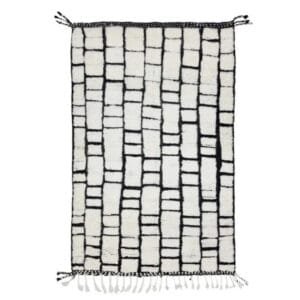 Wafa – Black & White Abstract Moroccan Rug