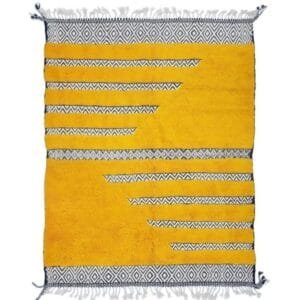 Wafa – Golden Moroccan Rug - Handwoven Berber Charm