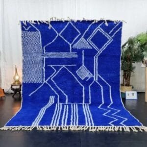 Blue shag rug
