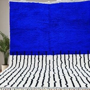 Blue and White Berber Rug