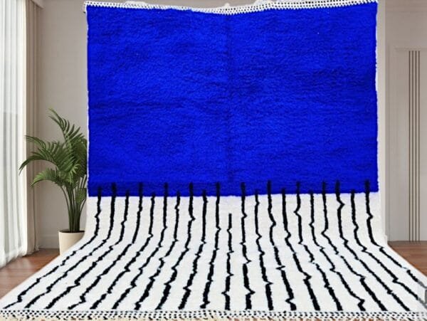 Blue and White Berber Rug