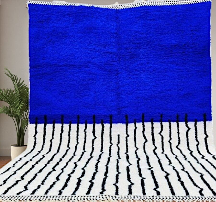 Blue and White Berber Rug