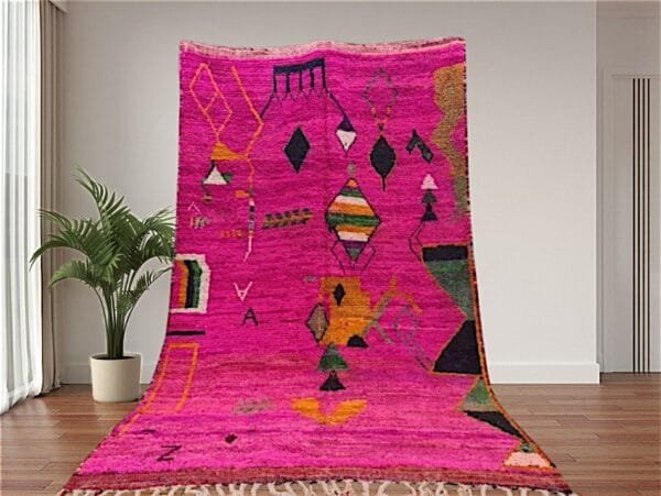 Amira – Hot Pink Berber Rug with Moroccan Motifs
