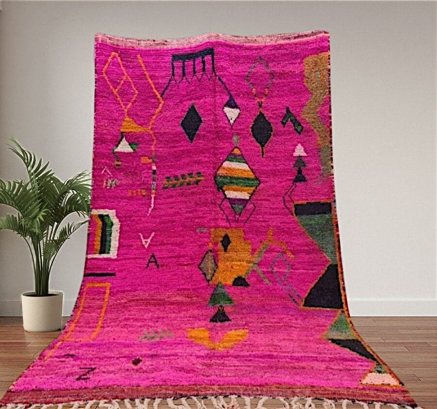 Amira – Hot Pink Berber Rug with Moroccan Motifs