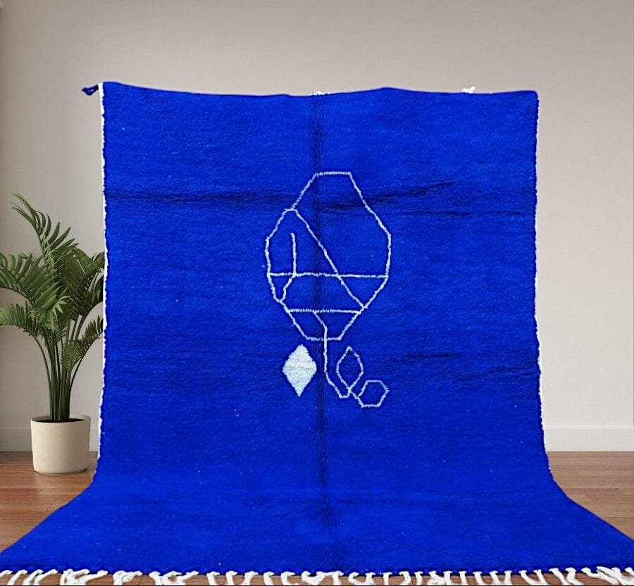 Handwoven Blue Moroccan Rug