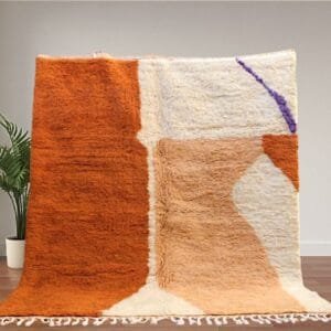 Dalia – Contemporary Moroccan Rug - Orange and Beige