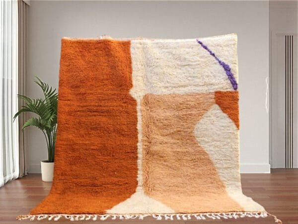 Dalia – Contemporary Moroccan Rug - Orange and Beige