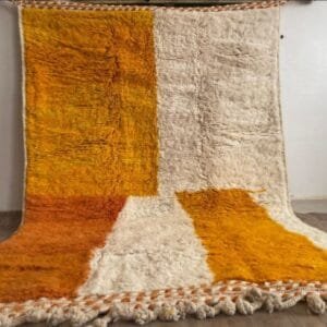 Fadma – Orange and Cream Moroccan Rug