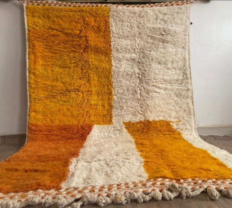 Orange and Cream Moroccan Rug