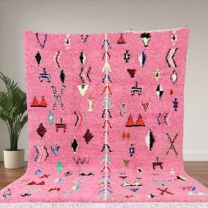 Pink Area Rug – Handcrafted Wool