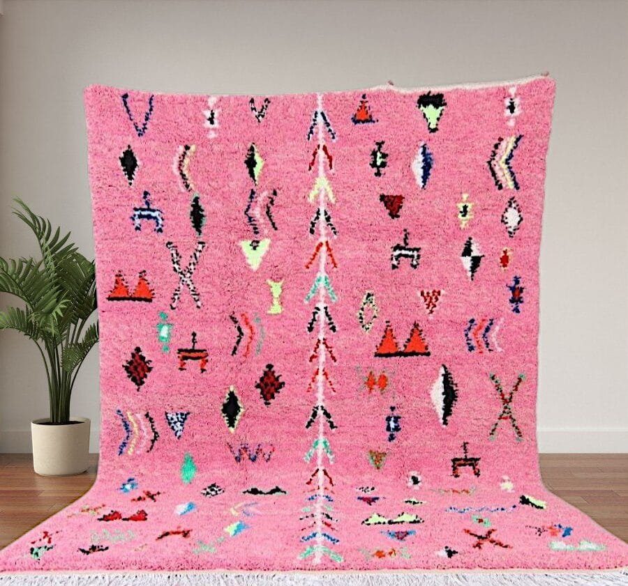 Pink Area Rug – Handcrafted Wool