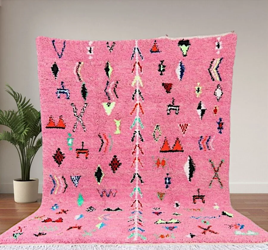 Pink Area Rug – Handcrafted Wool