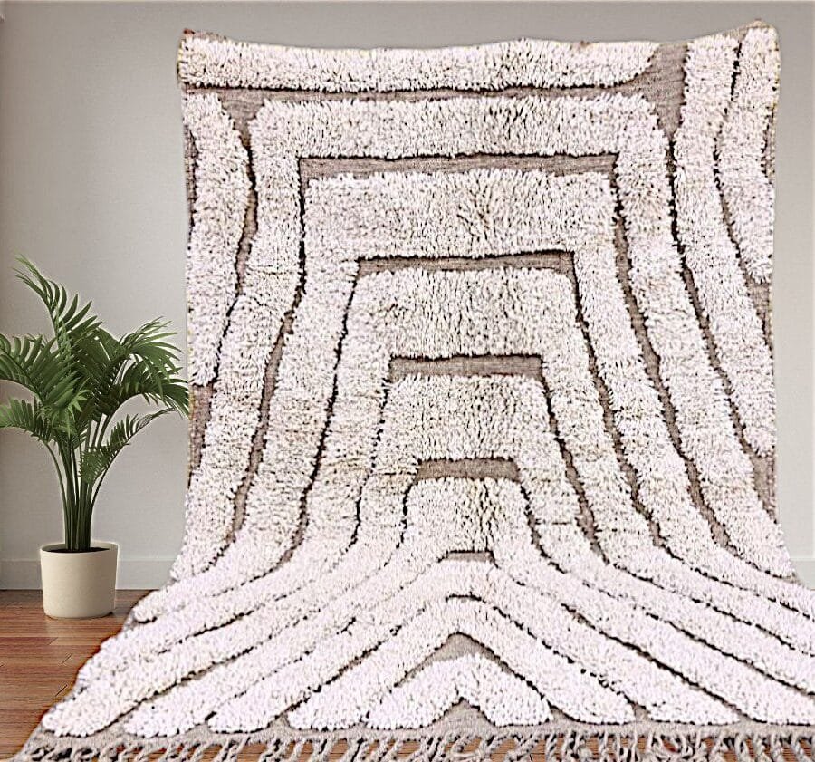 Ilham – Modern Shag Moroccan Rug - Handwoven Comfort