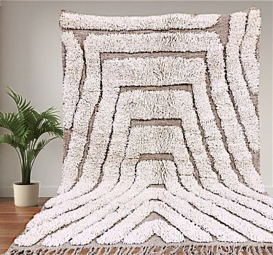Ilham – Modern Shag Moroccan Rug - Handwoven Comfort