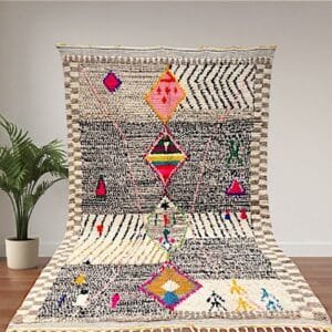 Ilham – Vibrant Moroccan Rug - Geometric Boho Design