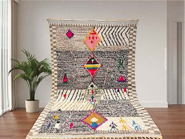 Ilham – Vibrant Moroccan Rug - Geometric Boho Design