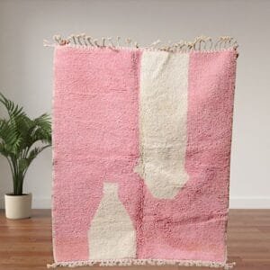 Modern Pink Wool Moroccan Rug