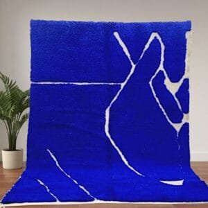 Abstract Blue Berber Rug