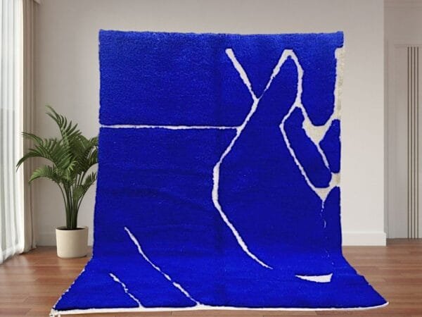 Abstract Blue Berber Rug