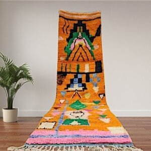 Meroua – Vivid Orange Runner Rug – Handwoven Moroccan Art
