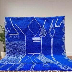 Nada – Royal Blue Berber Rug – Abstract Moroccan Statement