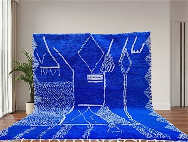 Nada – Royal Blue Berber Rug – Abstract Moroccan Statement