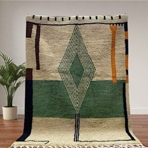 Nouria – Geometric Handmade Rug - Earthy Tones Design