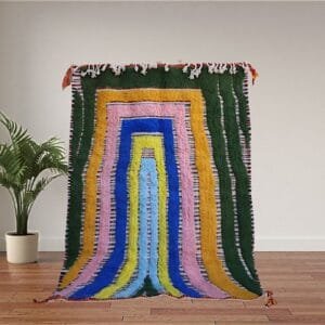 Qamar – Rainbow Moroccan Rug A Burst of Color and Culture